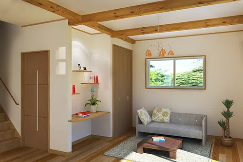 オリジナル造作が映える家